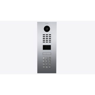 DoorBird IP Video Türsprechanlage ; 1 Einheit, 1 Ruftaste. Chrom-Optik, Edelstahl V4A, hochglanzpoliert