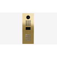 DoorBird IP Video T&uuml;rsprechanlage ; 1 Einheit, 1 Ruftaste.Messing-Optik als PVD-Beschichtung, Edelstahl V4A, hochglanzpoliert