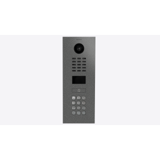 DoorBird IP Video Türsprechanlage ; 1 Einheit, 1 Ruftaste. DB 703, Edelstahl, pulverbeschichtet, seidenmatt