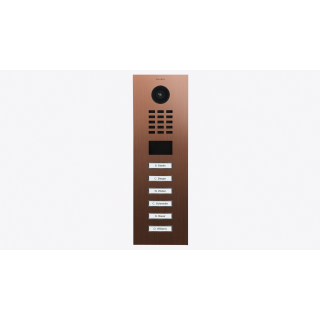 DoorBIrd D2206V IP Video Türsprechanlage, 6 Einheit, 6 Ruftaste,  Bronze-Optik als PVD-Beschichtung, Edelstahl, gebürstet